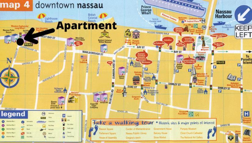 Lovely Apartment Near Beach, Downtown, 24H Security, Pool Нассау Экстерьер фото